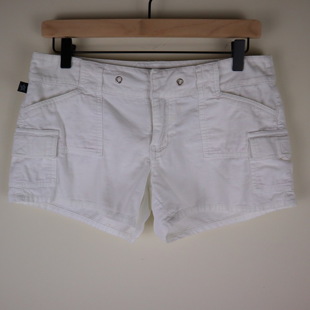 Y2K Tyte Corduroy Low Rise Shorts White Size‎ 11 Waist 15.5" Rise 7.5"